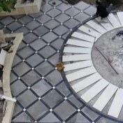 تصویر موزائیک پلیمری طرح نوار سایز 10*70 - سفید ، طوسی ، ذغالی / 10*70 KD600