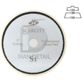 تصویر پد پوليش خيلي زبر دوكاره 130 ميلي متر سفيد اسكارسيتي مدل Scarcity S1 Dual Action Coarse White Cutting Foam Pad 5 inch 