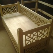 تصویر تخت چوبی سنتی بدون رنگ تمام گره تحویل در باربری مقصد 