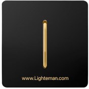 تصویر کلید و پریز آسیا الکتریک مدل کریستال رنگ مشکی طلایی 