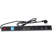 تصویر رک مونت پارت الکتریک مدل پارسا 6 خانه چراغ دار 1.8 متر Part Electric Parsa 6 way 1.8m and light Rack Mount