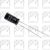تصویر خازن الکترولیت 22uF-25V electrolytic capacitor 22uF-25V