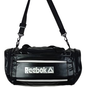 تصویر ساک ورزشی مردانه مشکی طرح چرم REEBOK Black men's sports bag with REEBOK leather design