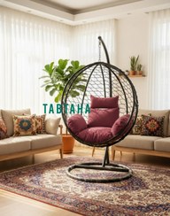 تصویر تاب ریلکسی مدل گرد_زنبوری - مشکی / قرمز TAB RELAXI