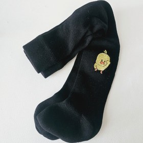 تصویر جوراب شلواری دخترانه مشکی طرح جوجه بچگانه - ۱_۲سال 