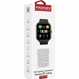 تصویر ساعت هوشمند پرومیت کاسیو مدل XWATCH-C18 مشکی - مشکی Promate smart watch model XWATCH-C18.black