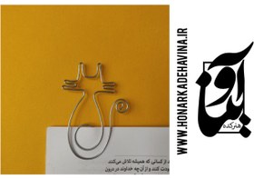 تصویر قیمت و خرید اینترنتی نشانگر کتاب به شکل گربه از جنس فلزی و مقاوم The price and online purchase of a book marker in the shape of a cat made of metal and durable