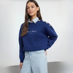 تصویر هودی دورس زنانه سرمه ای ترک برند ترندیول میلا (Trendyol Milla) 