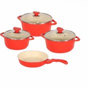 تصویر سرویس قابلمه عروس مدل ویکتوریا ۷ پارچه آلومینیوم 