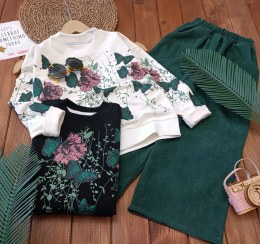 تصویر ست بلوز شلواربگ گل و پروانه 