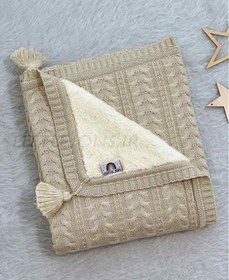 تصویر پتوی بافت خزدار زمستانه 