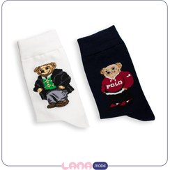 تصویر جوراب ساقدار نانو پاتریس Patris Socks طرح تدی در دو رنگ 