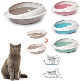 تصویر ظرف خاک لبه دار گربه مدل جامبو Jumbo LITTER TRAY Cat Litter