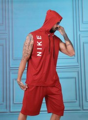 تصویر ست رکابی کلاهدار و شلوارک مردانه 