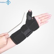 تصویر مچ بند آتل دار تک سایز (نئوپرن) (با آتل شست) کد محصول : 36800 Free Size Neoprene Wrist & Thumb Splint