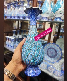 تصویر گلدان میناکاری روی مس سایز۲۵کد۳۳۰ Enamel vase on copper, size 25, code 330