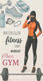 تصویر زیرانداز حوله‌ای ورزشی طرح باشگاه 