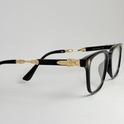 تصویر عینک بلوکات آماده زنانه کروم هارتز - مشکی طلایی chrome hearts sunglasses