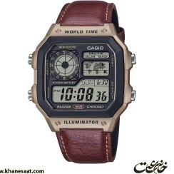 تصویر ساعت مچی مردانه کاسیو مدل AE-1200WHL-5AV با بند چرم 