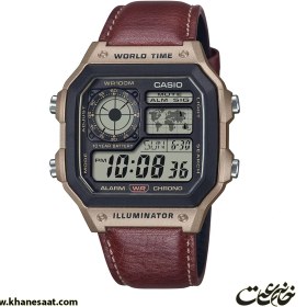 تصویر ساعت مچی مردانه کاسیو مدل AE-1200WHL-5AV با بند چرم 