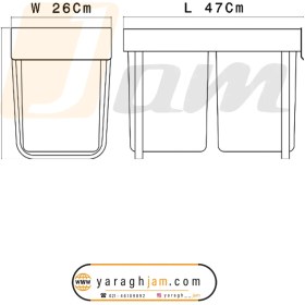 تصویر سطل زباله کابینتی آدلان مدل A808 