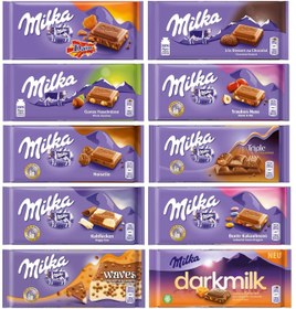 تصویر شکلات تخته ای شیری ساندویچ بیسکوییت اورئو میلکا 92 گرمی Oreo Milka milk chocolate sandwich biscuit 92 gr