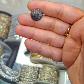 تصویر دکمه فلزی - دودی مات / سایز 1 