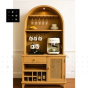 تصویر کافی بار مینیمال روکش چوب مدل شمین 