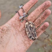 تصویر گردنبند چوبی و سنگی بوهمی استایل 