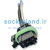 تصویر سوکت چهار فیش پمپ بنزین پراید پلی آمید سیم خودرویی سرسیم آلیاژی socket