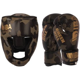 تصویر دستکش بوکس گرین هیل مدل آیبا به همراه کلاه رزمی - 1 