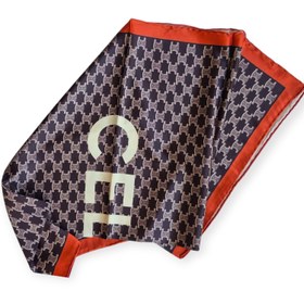 تصویر روسری ابریشم،طرح سلین،دور دست دوز 