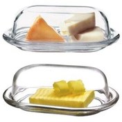 تصویر کاسه 2 تکه شیشه پایه کره پنیر انبار و ظرف ارائه پاشاباغچه Paşabahçe 