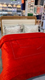 تصویر پتو نقره‌کوب دو نفره مرینوس قرمز 