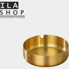 تصویر زیر سیگاری فلزی طلایی بزرگ Large gold metal ashtray