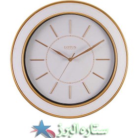 تصویر ساعت دیواری فلزی LYON کد LC-2205 رنگ WHITE/GOLD LC-2205-LYON