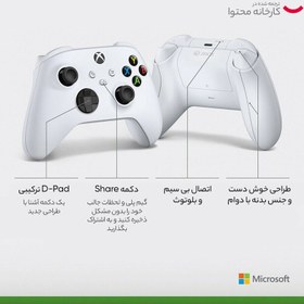 تصویر دسته بازی ایکس باکس مایکروسافت مناسب برای Series S-X رنگ سفید Xbox Wireless Controller For Series S-X Robot White