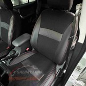 تصویر روکش صندلی خودرو ام وی ام X33 چرم وسط پارچه دوخت قرمز 