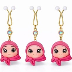 تصویر گیره روسری عروسکی آویزدار کهن- بسته ۳ عددی-طرح 12 