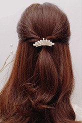 تصویر گیره مو زنانه مدل سنجاق مرواریدی 