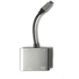 تصویر تبدیل USB TYPE C به 4K /HDMI/VGA/USB-3.0 