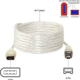 تصویر کابل رابط فایروایر 6 پین به 4 پین پی نت مدل IEEE1394 طول 1.2 متر 
