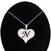 تصویر گردنبند نقره قلب حرف N مدل Givi617 