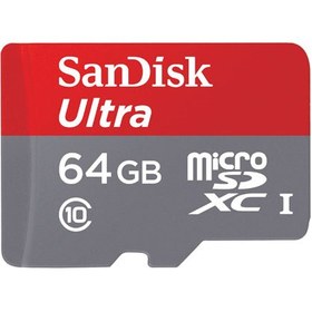 تصویر کارت حافظه microSDXC سن دیسک مدل Ultra سرعت 100MBps ظرفیت 64 گیگابایت ا microSDXC SanDisk Ultra Class 10 UHS-I U1 Standard 100MBps 64GB Memory Card microSDXC SanDisk Ultra Class 10 UHS-I U1 Standard 100MBps 64GB Memory Card