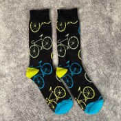 تصویر جوراب مردانه طرح دوچرخه 