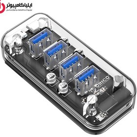 تصویر هاب یو اس بی 4 پورت اوریکو Orico 4 Port USB3.0 Transparent HUB F4U-U3 