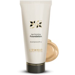 تصویر کرم پودر طبیعی ضدچروک سینره کرم پودر ضد چروک SPF30 سینره -شماره 4 Age Resisiting Natural foundation makeup Cinere رنگ کد 6218