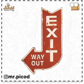 تصویر استیکر مستر پیکد طرح EXIT خروج کد PCD-ST1369 