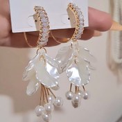 تصویر گوشواره گل صدفی 