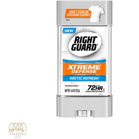 تصویر استیک ضدتعریق مردانه ژلی اکستریم دیفنس مدل Arctic Refresh حجم 113میل رایت گارد Right Guard Xtreme Defense Arctic Refresh 113ml